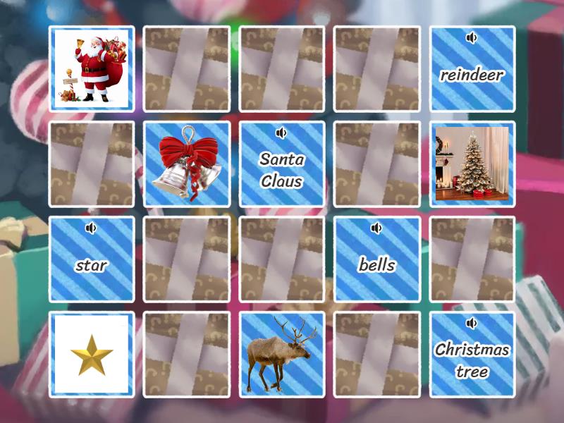 Christmas Vocabulary Klasa Easy Memory Game Parejas