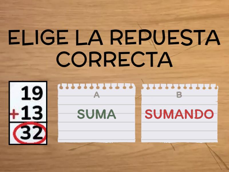 Partes De La Suma Cuestionario