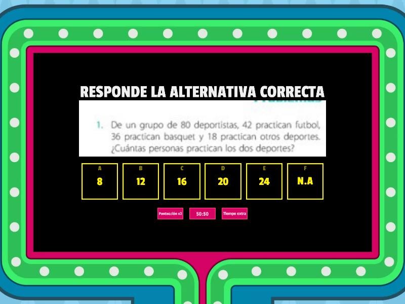 Problemas Con Conjuntos Gameshow Quiz