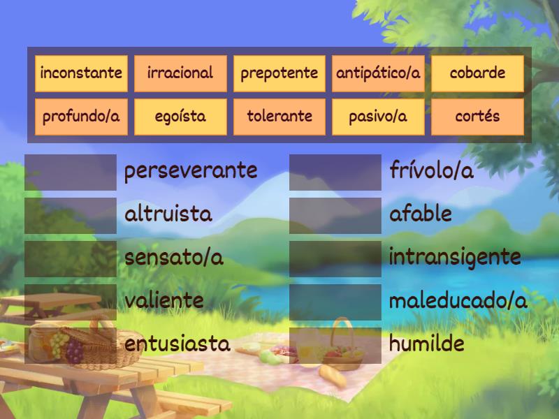 Vitamina C1 U1 Adjectivos Match Up