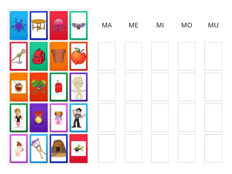 Palabras Con Ma Me Mi Mo Mu Ordenar Por Grupo