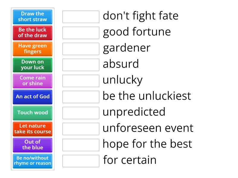 Idioms Match Up