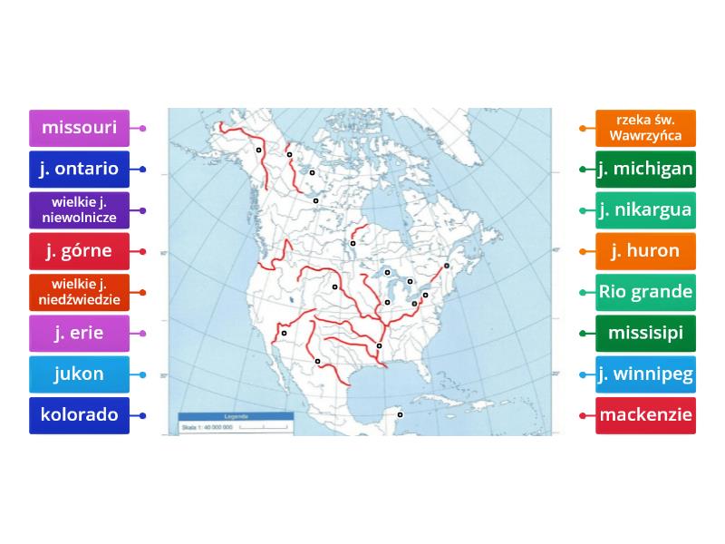 Rzeki I Jeziora Ameryki Polnocnej Labelled Diagram