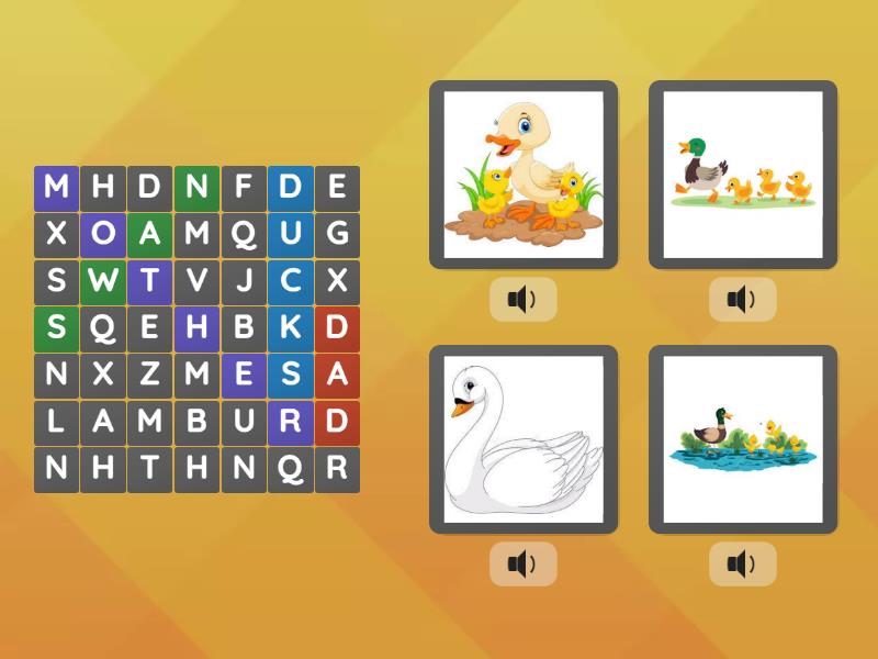 The Ugly Duckling Wordsearch