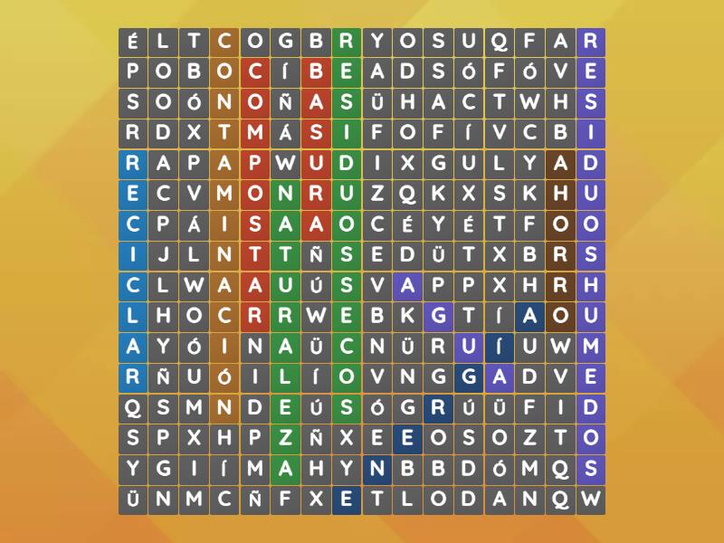 Sopa De Letras Medio Ambiente By Benja Y Franco Wordsearch