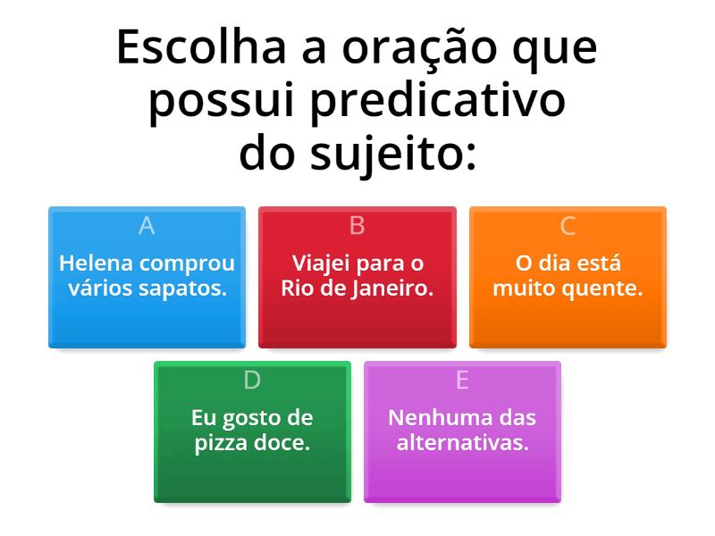 Predicativo Do Sujeito Quiz