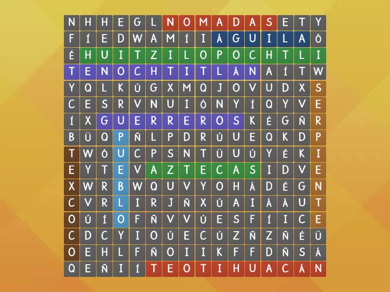 Mitos Fundacionales Wordsearch