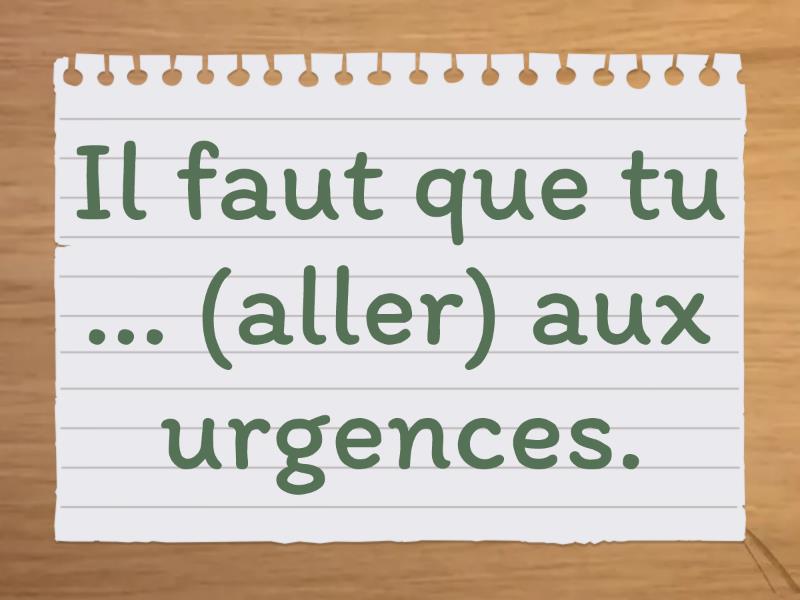 Conjuguez le verbe entre parenthèses au subjonctif présent ou passé Flash cards