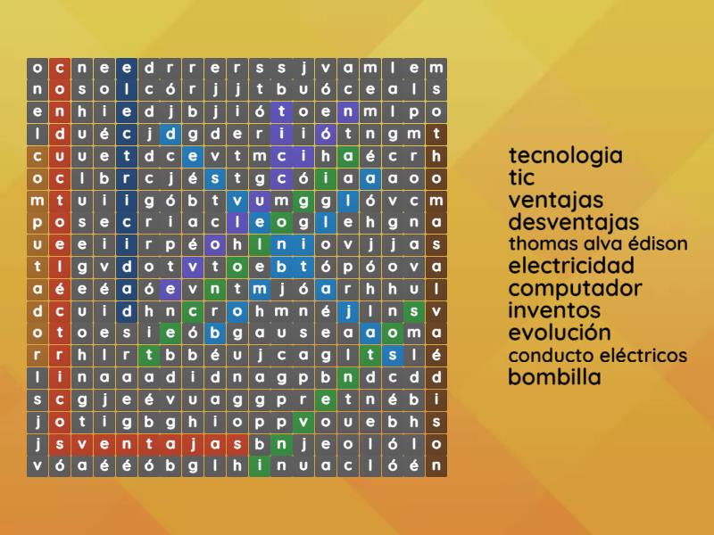 Sopa De Letras Tecnologia Wordsearch