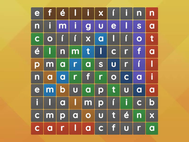 Sopa De Letras Nombres Wordsearch