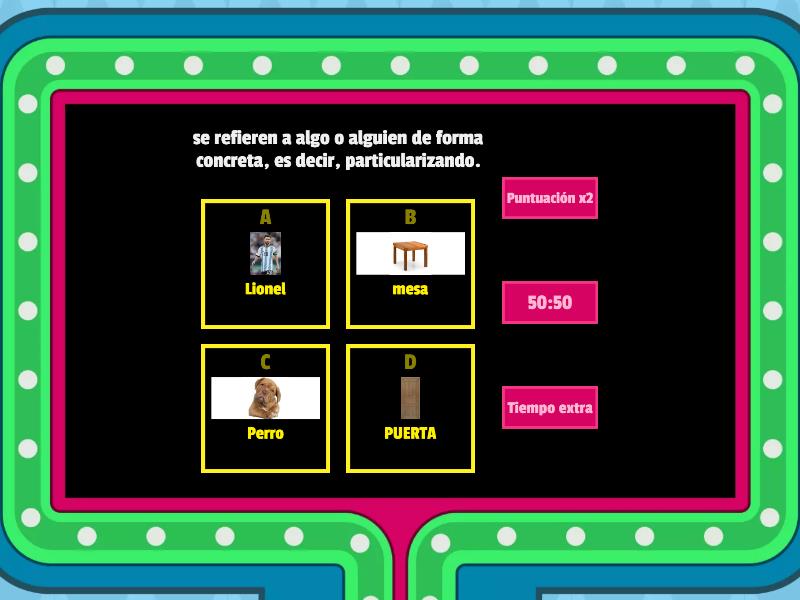 SUSTANTIVOS PROPIOS Y COMUNES Tercer Grado Gameshow Quiz