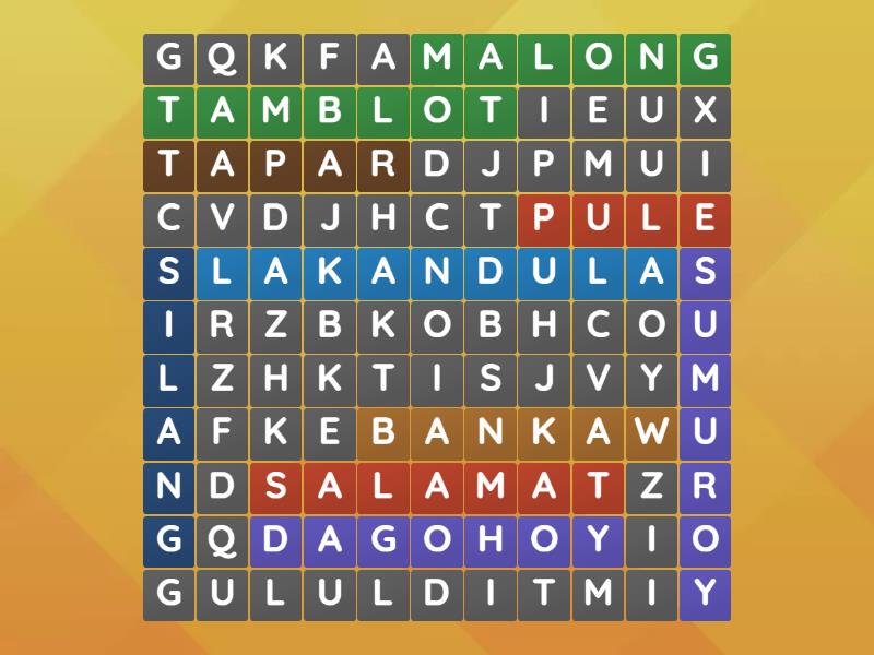 Mga Katutubong Pilipinong Lumaban Sa Mga Espanyol Wordsearch