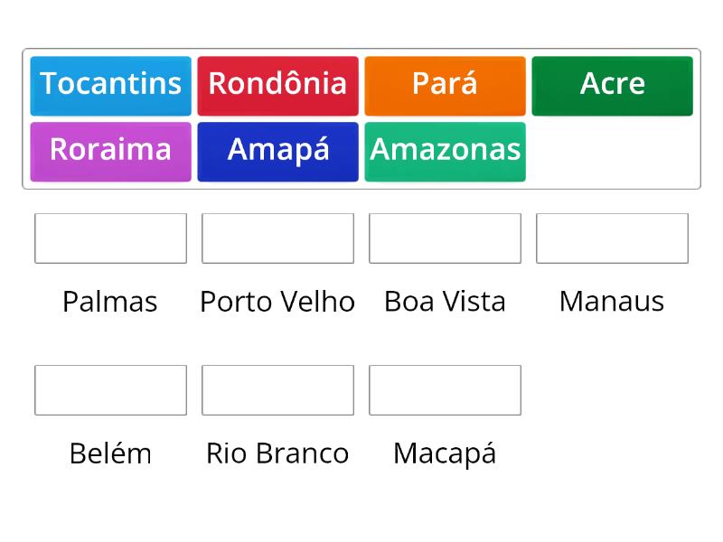 REGIAO NORTE Estados E Capitais Match Up