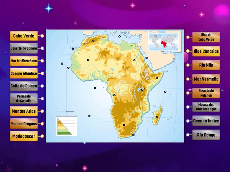 Mapa F Sico Frica Labelled Diagram