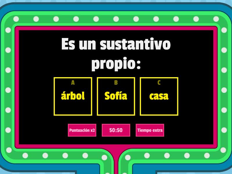 Sustantivos Propios Y Comunes Gameshow Quiz