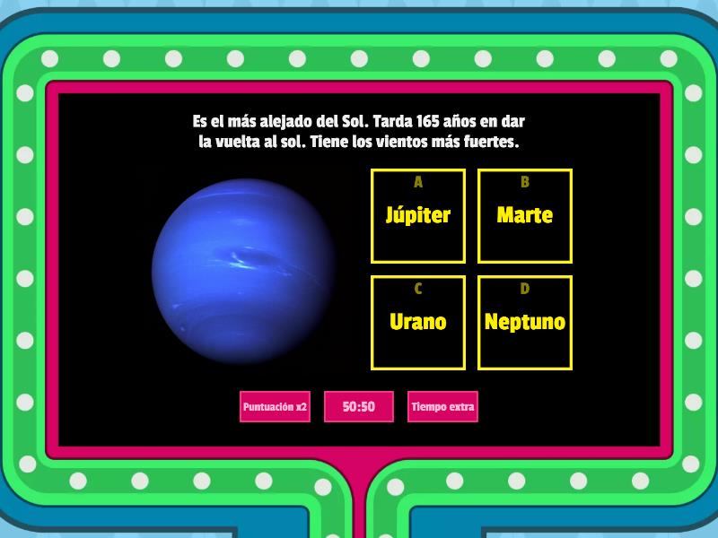 Planetas Del Sistema Solar Gameshow Quiz