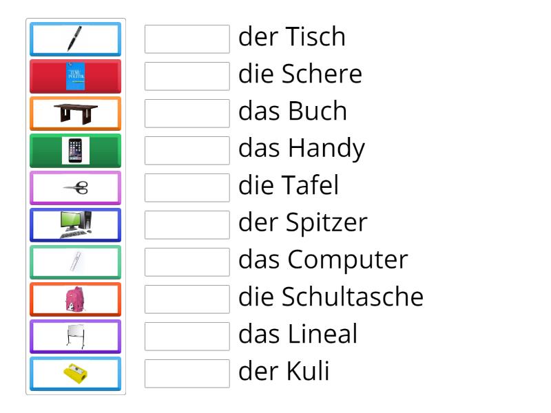 Schulsachen Match Up