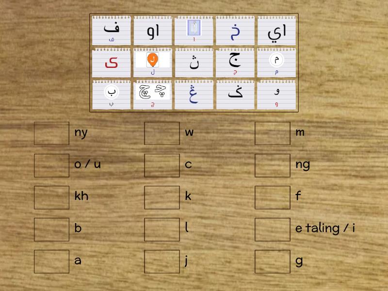 Padanan Huruf Jawi Match Up