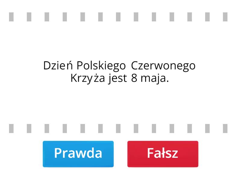 Quiz Polski Czerwony Krzyż Prawda czy fałsz