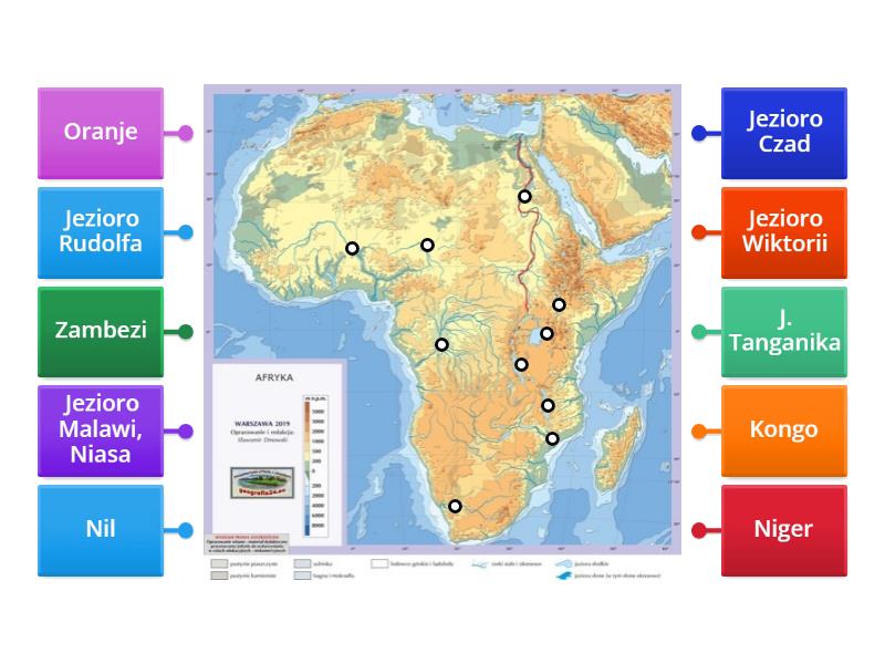 Rzeki I Jeziora Afryka Labelled Diagram
