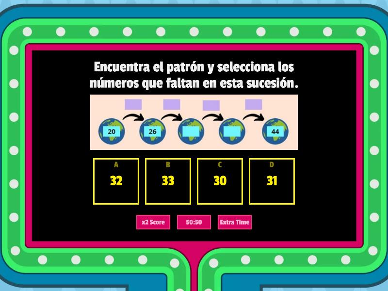 SUCESIONES DE ORDEN Gameshow Quiz