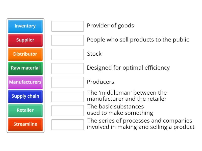 Logistics Vocabulary Match Up