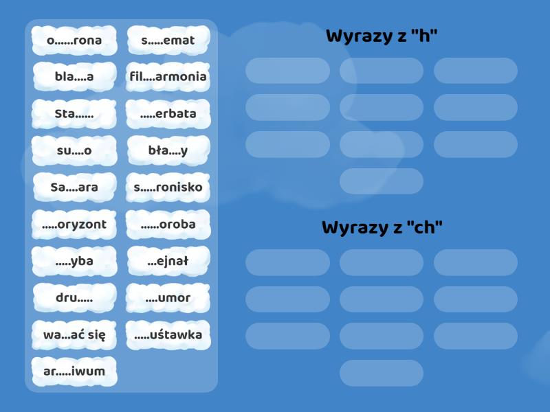 Ortografia H Czy CH Group Sort