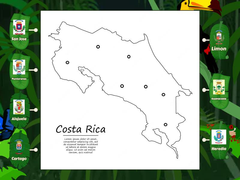 Provincias Costa Rica Labelled Diagram