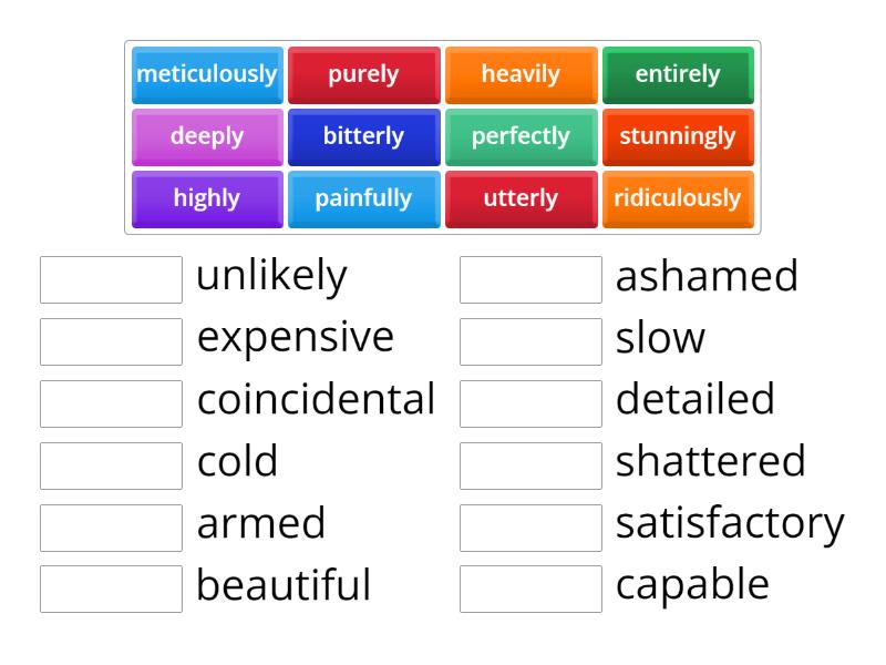 Cpe Adverb Adjective Collocations Match Up