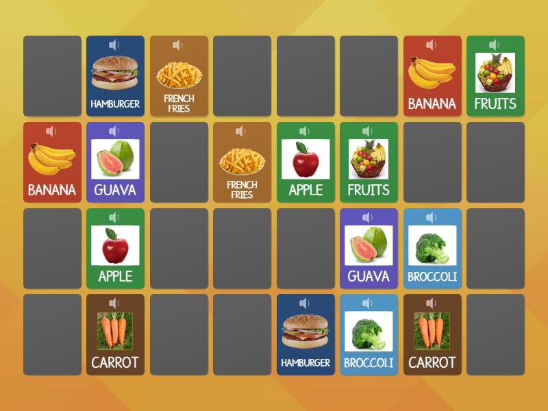 Grade Food Memory Game Parejas