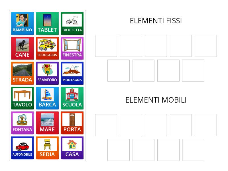 Elementi Fissi E Mobili Organizza Per Gruppo