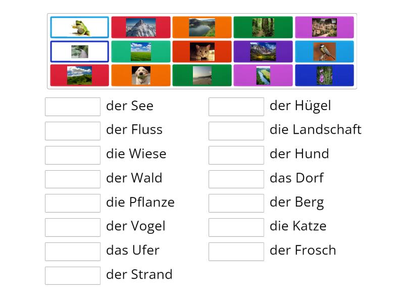 Menschen A L Landschaften Wortschatz Match Up