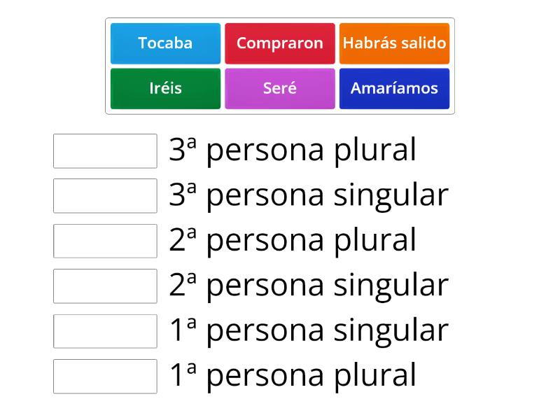 LOS VERBOS PERSONA Y NÚMERO 2 Match up