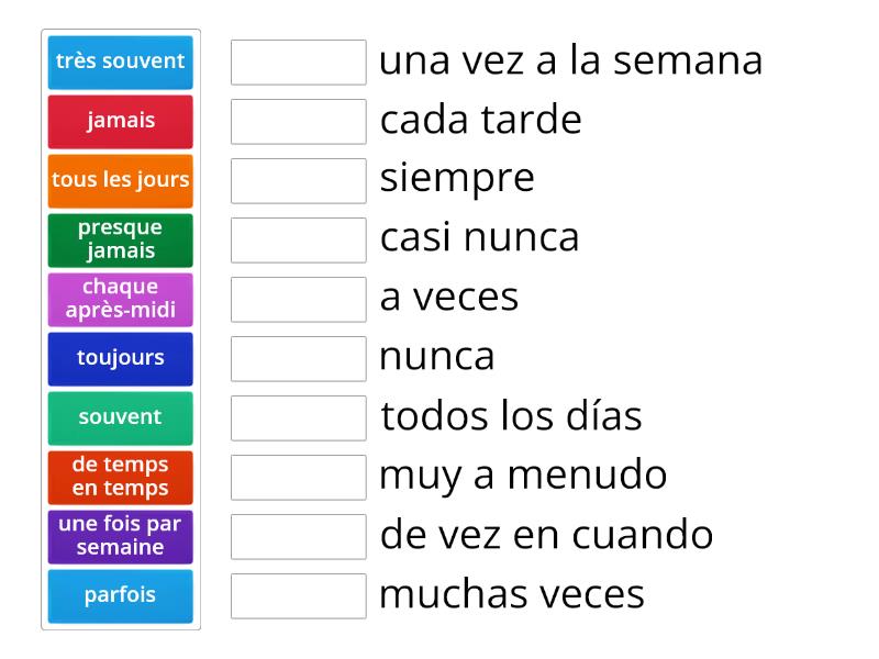 Los Adverbios De Frecuencia Match Up