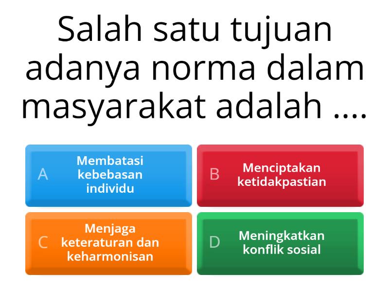 Pengenalan Norma Dalam Kehidupan Sehari Hari Quiz