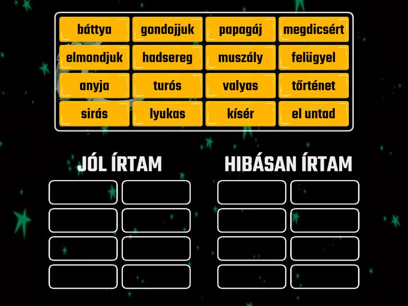 Helyes Helytelen Group Sort