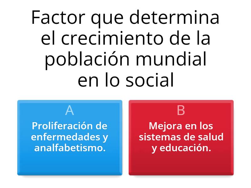 Crecimiento Y Distribucion De La Poblacion Cuestionario