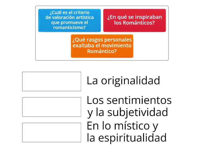 Actividad Sobre Romanticismo Unir Con La Respuesta Correcta Match Up