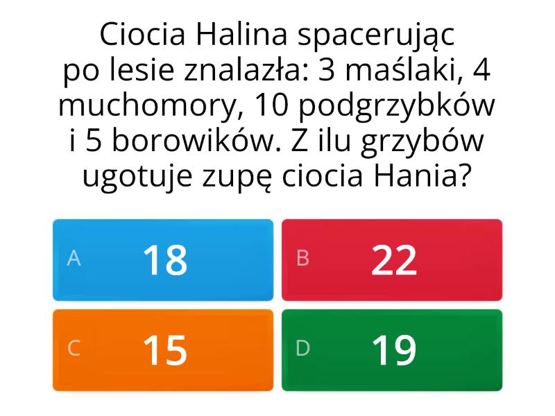 Zadania Tekstowe Matematyka Quiz