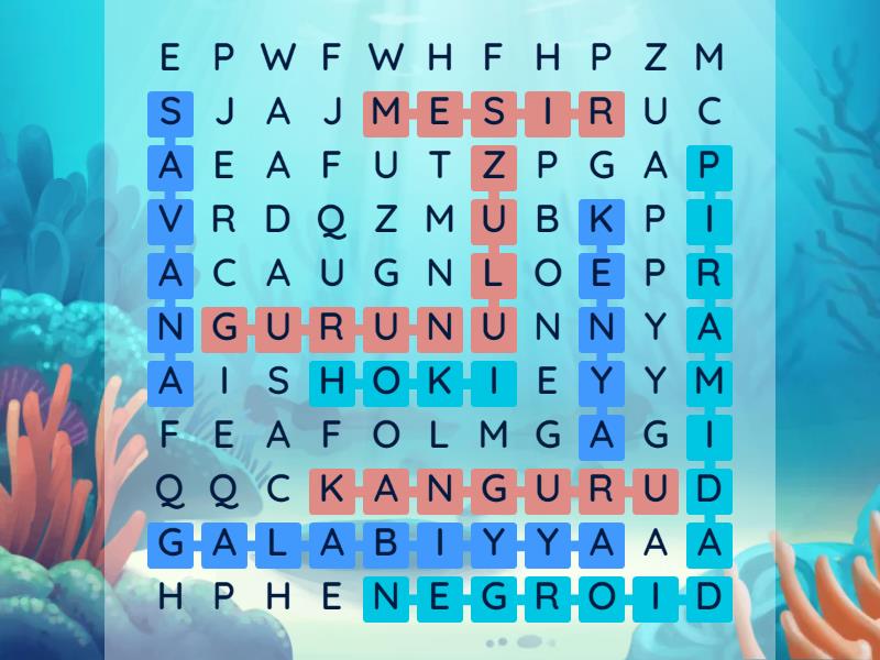 Dinamika Penduduk Afrika Wordsearch