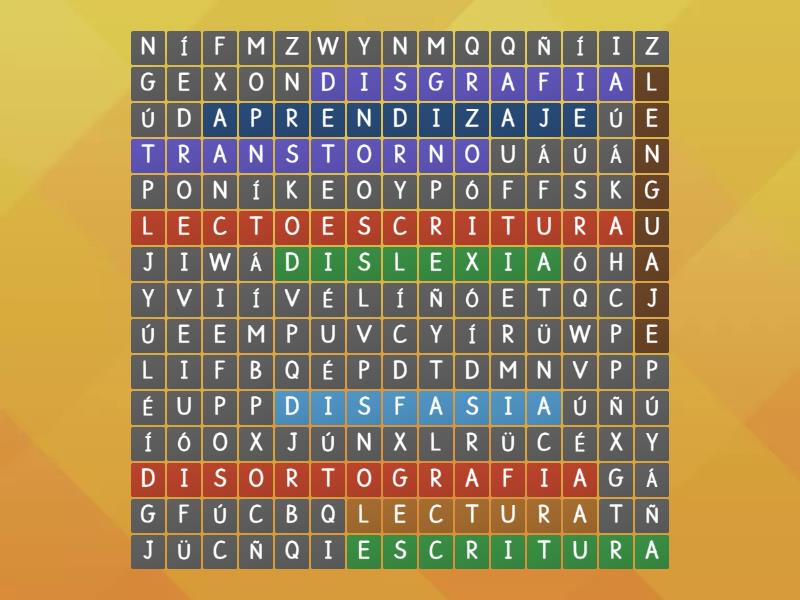 Problemas De Lenguaje Y Del Aprendizaje De Lectoescritura Wordsearch