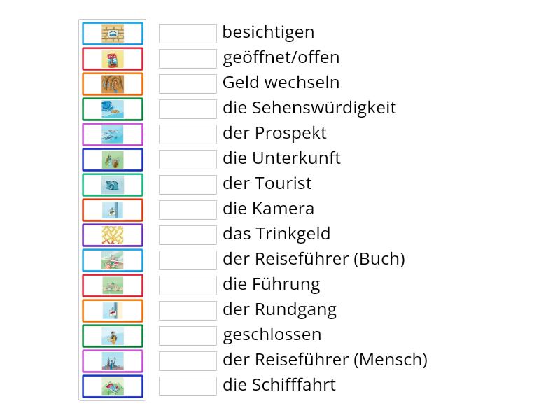 A2 1 Menschen Lektion 5 Wortschatz Zum Tourismus Match Up