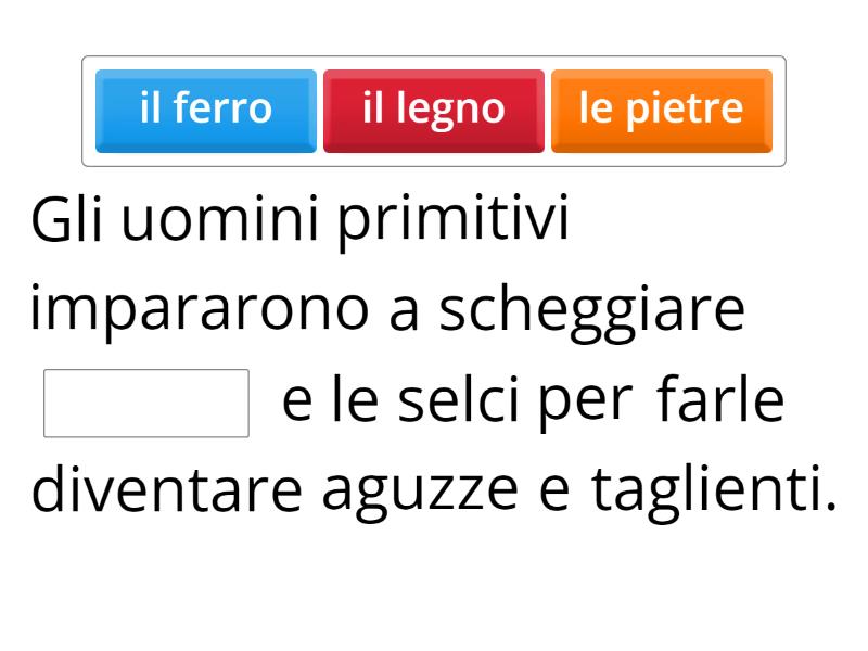 COMPLETA IL TESTO CON LE PAROLE CORRETTE Missing Word