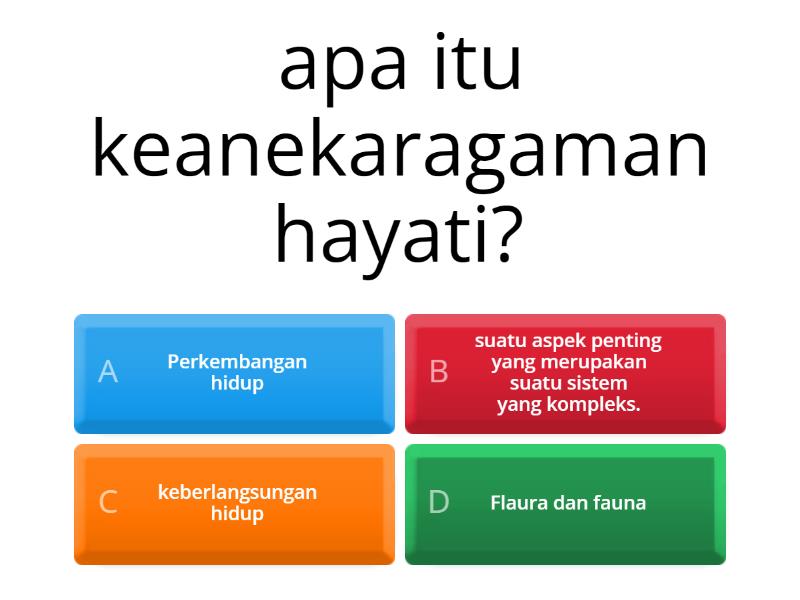 Quiz Keanekaragaman Hayati Cuestionario