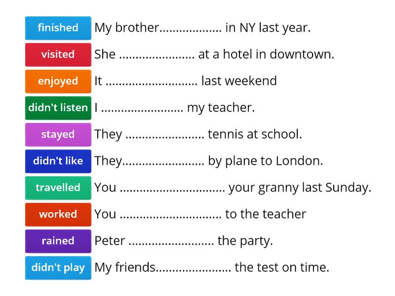 Past Simple Unscramble