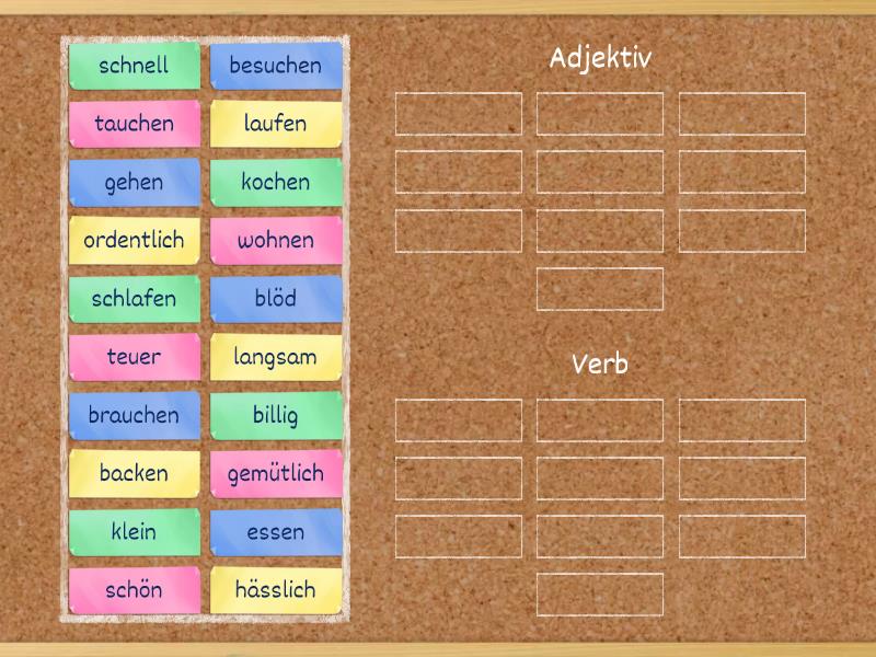 Adjektiv Oder Verb Group Sort