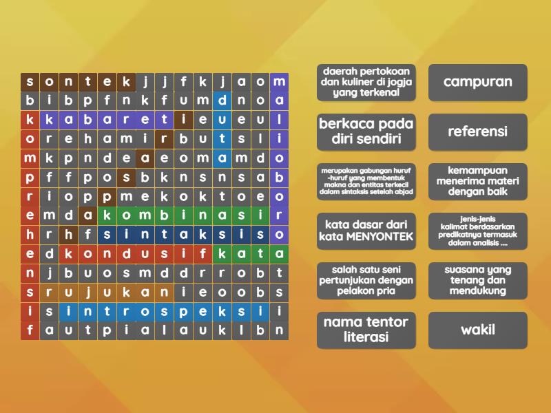 Kuis Menemukan Kata Kelas Alumni Wordsearch