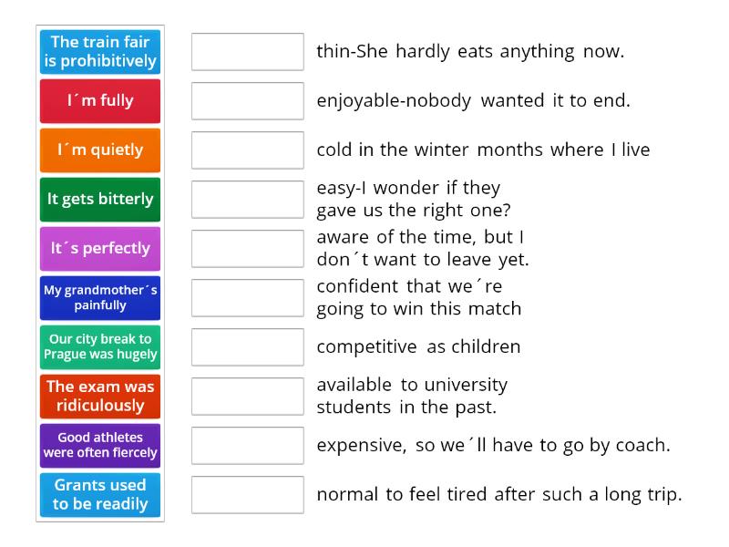 Common Adverb Collocations Match Up