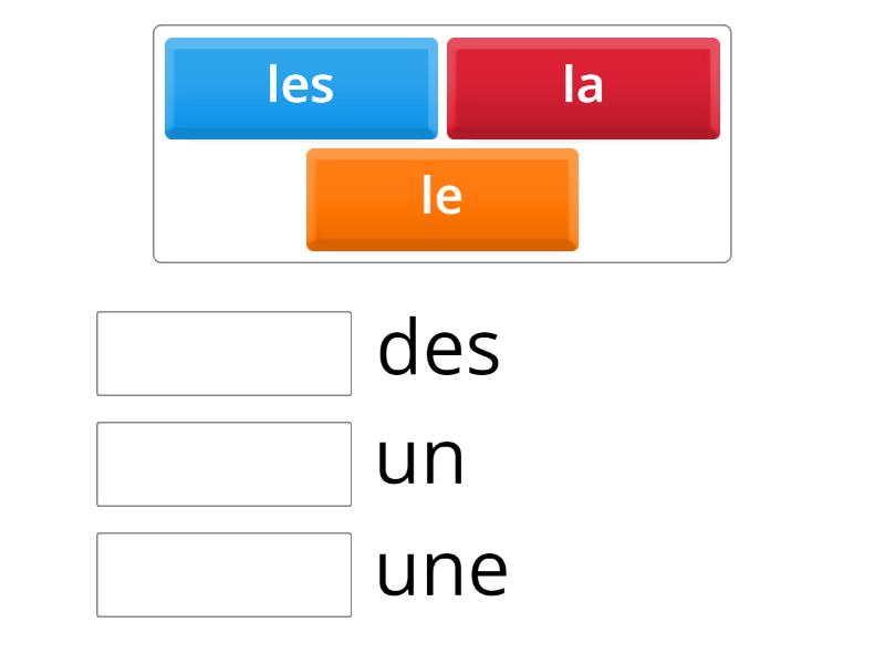 Les Articles Definis Et Indefinis Match Up