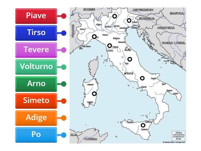 I Fiumi D Italia Labelled Diagram